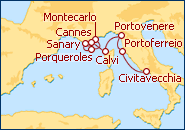 Ver o itiner�rio do Cruzeiro De Monte Carlo a Roma