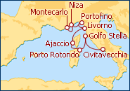 Ver o itiner�rio do Cruzeiro De Roma a Montecarlo