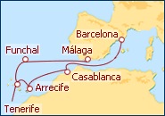 Ver o itiner�rio do Cruzeiro Barcelona-M�laga 