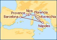 Ver o itiner�rio do Cruzeiro Mediterr�neo, It�lia e Fran�a 2010 III