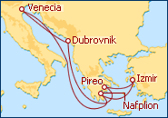 Ver o itiner�rio do Cruzeiro Veneza e Mediterr�neo Cl�sico