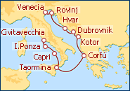 Ver o itiner�rio do Cruzeiro Veneza-Roma