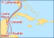 Ver o itiner�rio do Cruzeiro Ex�tico Caribe Oeste