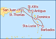 Ver o itiner�rio do Cruzeiro Caribe del Sur 