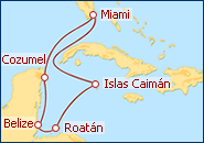 Ver o itiner�rio do Cruzeiro Caribe Oeste Ex�tico
