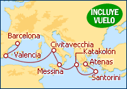 Ver o itiner�rio do Cruzeiro Atenas-Val�ncia