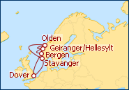 Ver o itiner�rio do Cruzeiro Fiordes Noruegueses