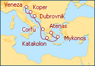 Ver o itiner�rio do Cruzeiro Mediterr�neo: Veneza e Atenas