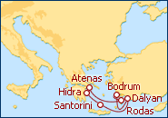 Ver o itiner�rio do Cruzeiro Rota Sul: Ilhas Gregas - Turquia 