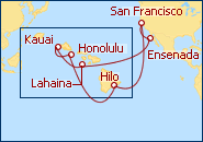Ver o itiner�rio do Cruzeiro Hawai desde San Francisco