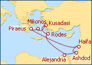 Ver o itiner�rio do Cruzeiro Gr�cia, Israel, Egito, Turquia