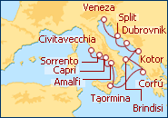 Ver o itiner�rio do Cruzeiro It�lia, Cro�cia, Gr�cia