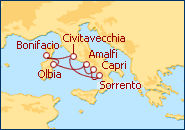Ver o itiner�rio do Cruzeiro Mediterr�neo Ocidental