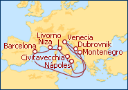 Ver o itiner�rio do Cruzeiro Mediterr�neo de Barcelona 