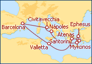 Ver o itiner�rio do Cruzeiro Italia, Gr�cia e Turquia 