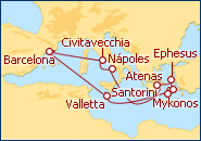 Ver o itiner�rio do Cruzeiro Italia, Gr�cia e Turquia de Barcelona IV 