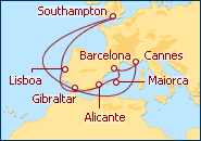 Ver o itiner�rio do Cruzeiro Tesouros do Mediterr�neo