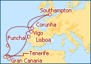 Ver o itiner�rio do Cruzeiro Espanha e Ilhas Canarias