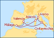 Ver o itiner�rio do Cruzeiro Mediterr�neo Ocidental