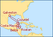 Ver o itiner�rio do Cruzeiro Cara�bas Oeste - Desde Galveston 2012/2013