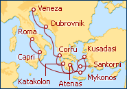 Ver o itiner�rio do Cruzeiro Aventura Mediterr�nea 