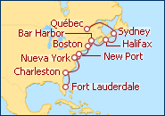 Ver o itiner�rio do Cruzeiro Canad� e Nova Inglaterra - Quebec � F. Lauderdale 2012