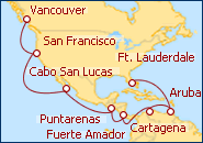 Ver o itiner�rio do Cruzeiro Canal do Panam� - De Vancouver � Fort Lauderdale