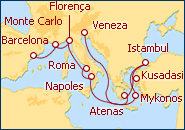Ver o itiner�rio do Cruzeiro Gran Mediterr�neo   2012