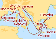 Ver o itiner�rio do Cruzeiro Gran Mediterr�neo 2012