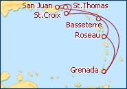 Ver o itiner�rio do Cruzeiro Cara�bas do Sul
