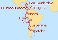 Ver o itiner�rio do Cruzeiro Canal e Am�rica do Sul 2012