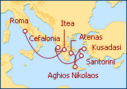 Ver o itiner�rio do Cruzeiro Ilhas Gregas: desde Roma a Atenas 