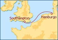 Ver o itiner�rio do Cruzeiro Minicruzeiro de Southampton a Hamburgo