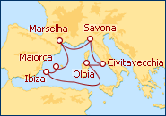 Ver o itiner�rio do Cruzeiro Noites do Mediterr�neo 