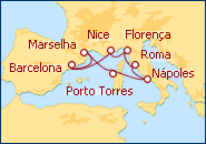 Ver o itiner�rio do Cruzeiro momentos Mediterr�nicos