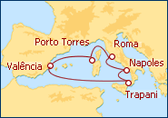 Ver o itiner�rio do Cruzeiro Mediterr�neo C�lido