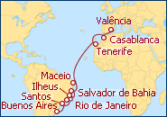 Ver o itiner�rio do Cruzeiro Transatl�ntico VII