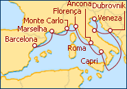 Ver o itiner�rio do Cruzeiro Grande Mediterr�neo 