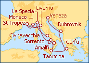 Ver o itiner�rio do Cruzeiro Interl�dio Italiano 