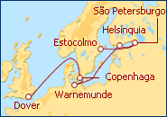 Ver o itiner�rio do Cruzeiro De Estocolmo a Dover