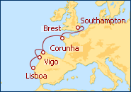Ver o itiner�rio do Cruzeiro Escapada Fran�a - Espanha