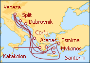 Ver o itiner�rio do Cruzeiro Veneza, Gr�cia, Cro�cia e Turquia