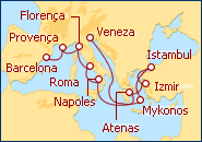 Ver o itiner�rio do Cruzeiro Grande Mediterr�neo II