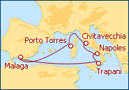 Ver o itiner�rio do Cruzeiro It�lia