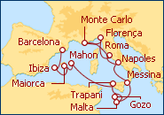 Ver o itiner�rio do Cruzeiro Mediterr�neo