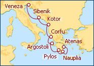 Ver o itiner�rio do Cruzeiro Costa D�lmata e Ilhas Gregas