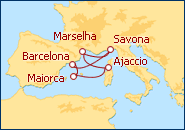 Ver o itiner�rio do Cruzeiro Baleares, C�rcega, Fran�a