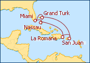 Ver o itiner�rio do Cruzeiro Miami, Florida  