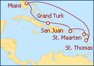 Ver o itiner�rio do Cruzeiro Miami e Florida