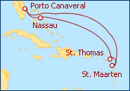 Ver o itiner�rio do Cruzeiro Portoo Canaveral